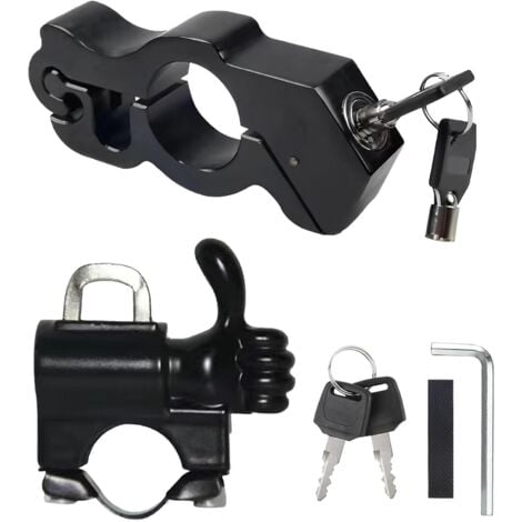 Motorcycle Handlebar Lock Anti-Theft Helmet Lock with 4 Keys,Anti-Theft Handle Lock Lock Motorcycle Handlebar Throttle Brake Lock Off-Road Bike for Scooter