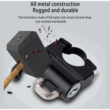 Motorcycle Handlebar Lock Anti-Theft Helmet Lock with 4 Keys,Anti-Theft Handle Lock Lock Motorcycle Handlebar Throttle Brake Lock Off-Road Bike for Scooter