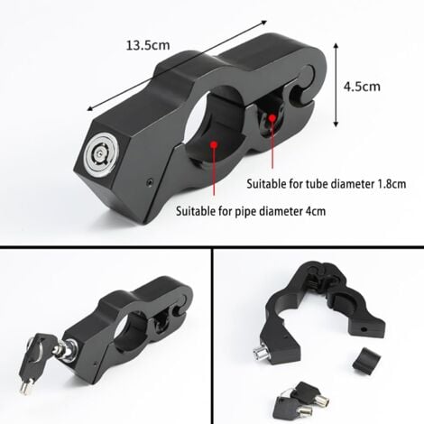 Motorcycle Handlebar Lock Anti-Theft Helmet Lock with 4 Keys,Anti-Theft Handle Lock Lock Motorcycle Handlebar Throttle Brake Lock Off-Road Bike for Scooter