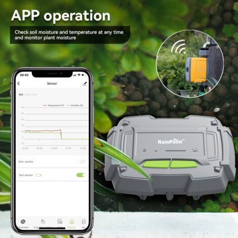WiFi Soil Moisture Sensor, Tuya Smart, RAINPOINT Bluetooth Tuya Soil Temperature and Humidity Sensor Detector Thermometer Hygrometer PH Value, A Must-Have for Home Assistants