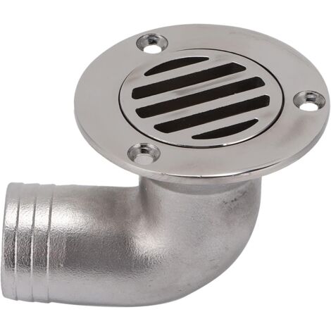 Boat Deck Floor Drain - 1-1/2" 90 Degree 316 Stainless Steel Thru-Hull Scupper With Tools