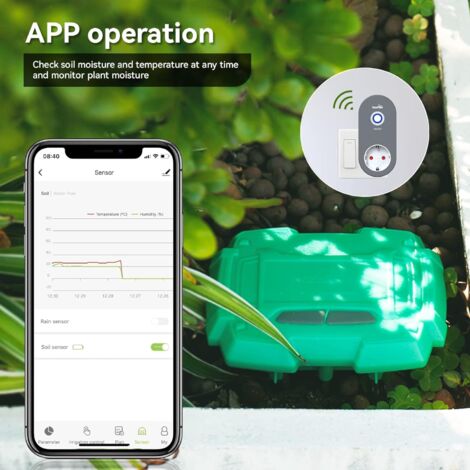 RAINPOINT WiFi Soil Moisture Sensor for 2.4GHz WiFi Watering Computer, Plant Sensor Accessory Plant Sensors, App Control