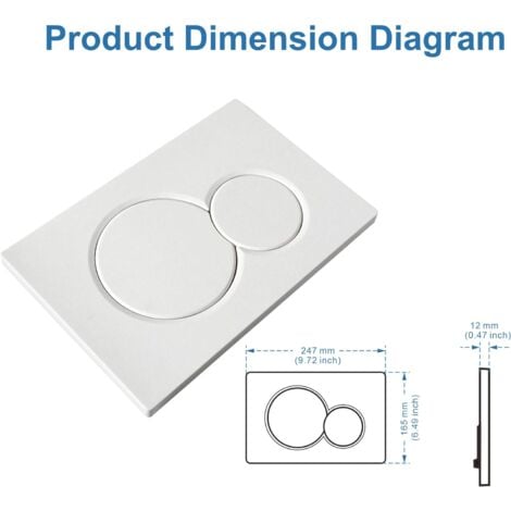 Control Plate, Cistern Cistern Replacement Parts, Old Models Control Plate for Geberit Sigma01 UP320&300, Dual Flush, 1 Piece White