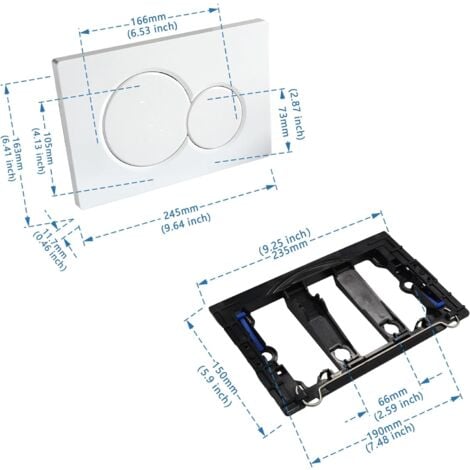 Control Plate, Cistern Cistern Replacement Parts, Old Models Control Plate for Geberit Sigma01 UP320&300, Dual Flush, 1 Piece White