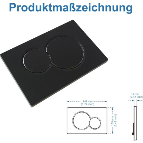 Control Plate, Cistern Cistern Replacement Parts, Old Models Control Plate for Geberit Sigma01 UP320&300, Dual Flush, 1 Piece Black