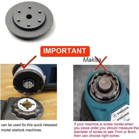 Multi-Tool Adapter for Star Lock System, Multimaster Power Tools, Oscillating Saw Blade Adapter for Star Shank to OIS Machine