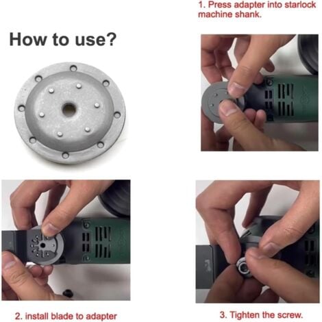 Multi-Tool Adapter for Star Lock System, Multimaster Power Tools, Oscillating Saw Blade Adapter for Star Shank to OIS Machine