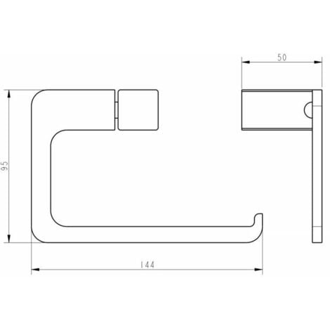 Bathroom WC Toilet Paper Holder Black Square Wall Mounted Stylish Modern