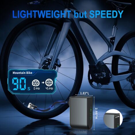 Portable Mini Bike Pump Bicycle Tire Pump with Auto Shut off 630mAh Type C Rechargeable Battery