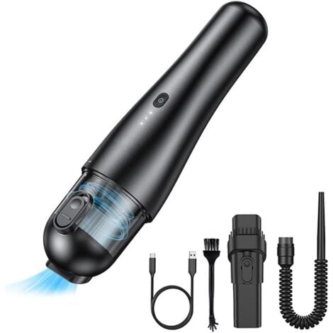 Car Vacuum Cleaner, Cordless Handheld Vacuum Cleaner, Mini Desktop Vacuum Cleaner, 3 in 1 Car Vacuum Cleaner, Triple Filter, Working Time 25 Mins, for Home/Car (Black)
