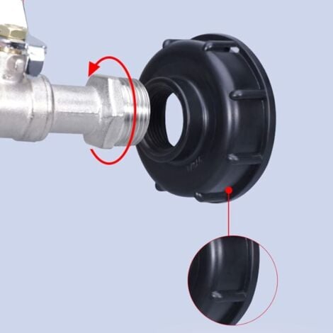 1000L Water Tank Tap with Garden Hose Tap Adapter, IBC Tap Connector S60X6, Rain Collector Garden Tap (1/2" Plastic Adapter)