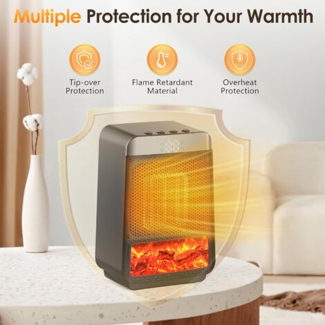Portable Indoor Heater Small Electric Flame Heater with