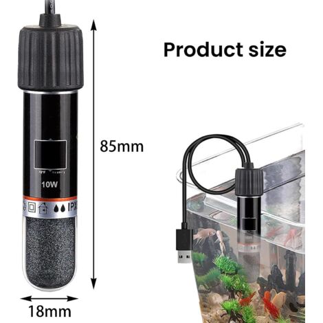 10W Aquarium Heater with Thermostat, Submersible USB Heating Rod for ...