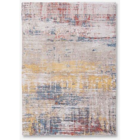 STREAKS DESIGN – ATLANTIC ABSTRACT TEPPICHE – Hergestellt in Belgien – Handarbeit – Natürliche Rutschfestigkeit – Baumwolle – Polyester – Montauk Multi – 80 x 150 cm