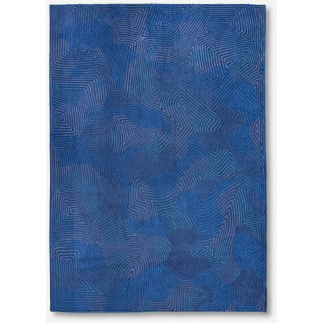CORAL DESIGN – MEDITATION STRUKTURIERTER TEPPICH – Hergestellt in Belgien – Handgefertigt – Natürliche Rutschfestigkeit – 100 % Polyester – Blaue Lagune – Rund 240 cm (1/5)
