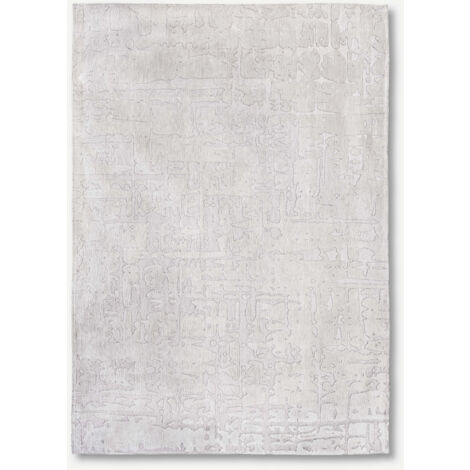 BAOBAB-DESIGN – STRUKTURIERTER TEPPICH MIT SAMTEFFEKT – Hergestellt in Belgien  – Handgefertigt – Natürliche Rutschfestigkeit – 100 % Polyester – Tsingy Oyster – Rund 240 cm (1/5)