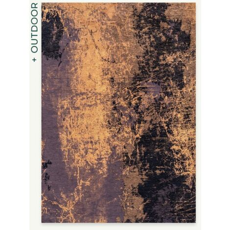 CRACKS DESIGN – MAD MEN ABSTRACT TEPPICH – Hergestellt in Belgien  – Handarbeit – Natürliche Rutschfestigkeit – 85 % Baumwolle – 15 % Polyester – Deep Mine – 170 x 240 cm