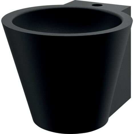 Hängendes Waschbecken - Rund - 37,5 cm - Schwarzer Edelstahl - MINI BAILA (1/3)