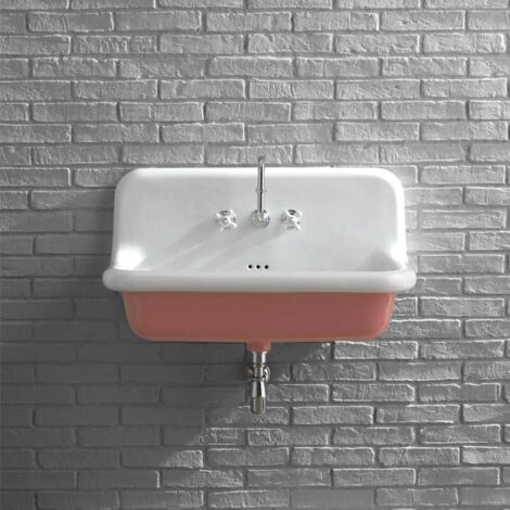 Lavabo scolastico in ceramica smaltata - 90 cm - True Colors - Rosa (1/3)
