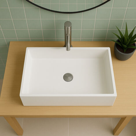 MODO 50X35 Lavabo rettangolare da appoggio in ceramica By GSI ceramica