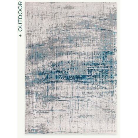 GRIFF DESIGN - TAPPETO MODERNO MAD MEN - Prodotto in Belgio - Rifinito a mano - Antiscivolo naturale - 85% Cotone - 15% Poliestere - Azzurrite del Bronx - 80 x 150 CM