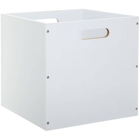 Cestino in legno mix n modul 31x31cm bianco - 5five