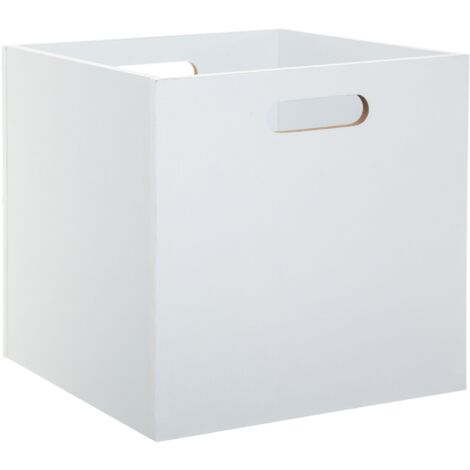 Caja para estantería de tablero MDF blanco de 31x31 cm