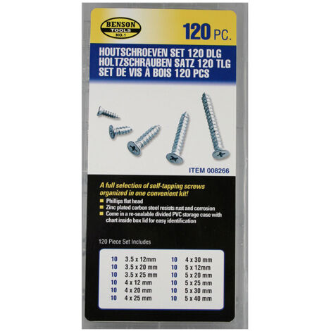 Set mit 120 verschiedenen Holzschrauben - 48982 BENSON (1/2)