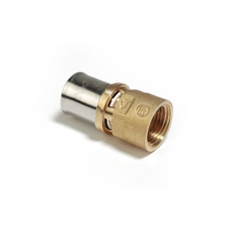 Pressfitting als Kupplung mit Innengewinde für Mehrschichtverbund und Kunststoffrohre Giacomini RM109  1/2"x(20x2)