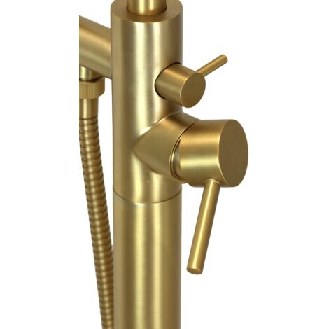 Pfister Contempra Badewannen- & Duschverkleidung LG898NCBG – Gebürstetes Gold, Mit Belebendem Spray, Wassersparend, Barrierefrei