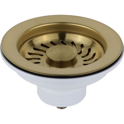 Universeller Korbablauf für Küchenspüle Ø 114 mm gebürstetes Gold-PVD L.B. Plast Fasolo 550-46-RFSS-KOL Gebürstetes Gold-PVD