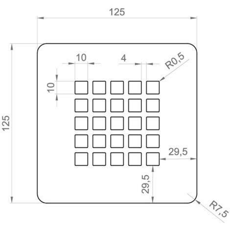 ERCOS Duschabdeckung Für Stone-Wannen | Edelstahl Mattschwarz | 125x125 Mm