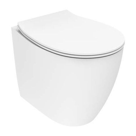 Stand-WC zur Wandmontage in matt weiß mit einer Tiefe von 52 cm Ercos Kite BCKTEOVASO  weiß matt