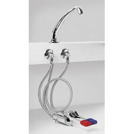 Installationskit komplett mit Zweipedalmischer und Auslauf Idral KFL66/25 Chrom