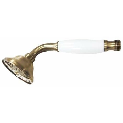 Handbrause aus bronzefarbenem Messing mit weißem Griff Pollini Acqua Design Niky DOC2300.B.D.BR  Bronze
