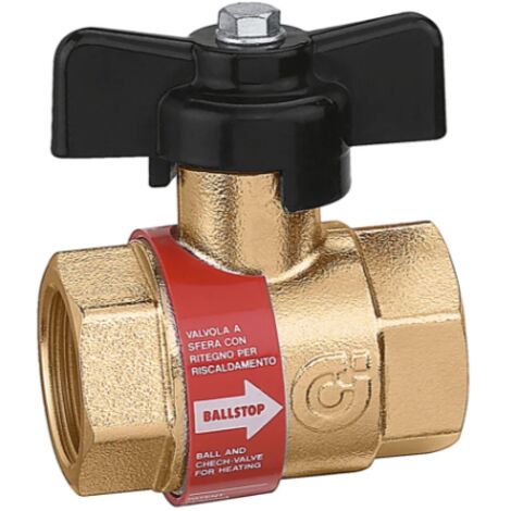 Kugelhahn mit eingebautem Rückschlagventil für Heizungsanlagen BALLSTOP Caleffi 327  2"