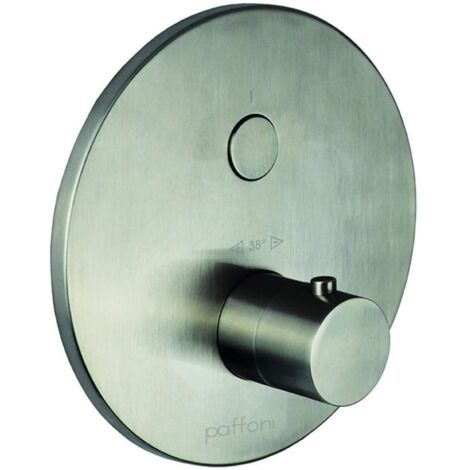 Externes Einbau-Thermostat-Duschset mit 1 Funktion in der Farbe gebürsteter Stahl Paffoni Compact Box CPT013ST  Steel Looking