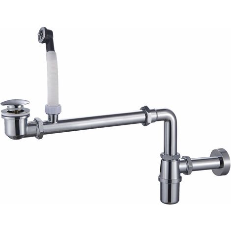 Platzsparender Siphon mit Clic-Clac-Ablauf Tecom SFSSP  Chrom