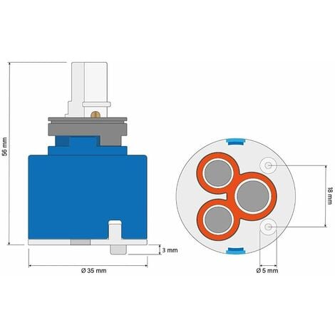 Mischbatterie Kartusche 50mm - Ersatzkartusche Für Wasserhähne