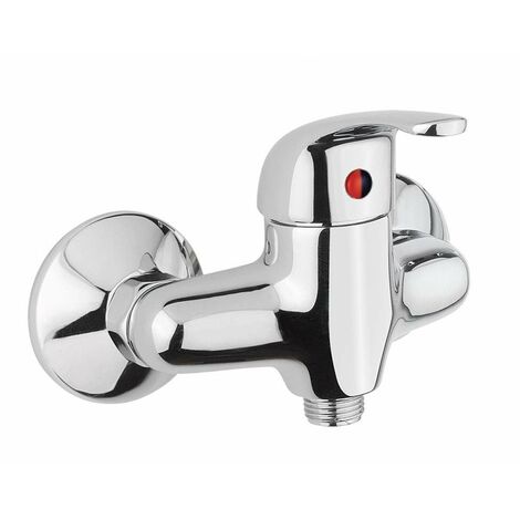 Externer Brausemischer mit Anschlussabstand 10 cm Damast 12087 Chrom