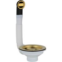 Universeller Korbablauf für Küchenspüle Ø 114 mm mit Überlauf aus gebürstetem Gold-PVD L.B. Plast Fasolo 670-46-RFSS-CL-KOL Gebürstetes Gold-PVD