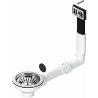 Spülbeckenablauf Ø114 mm mit rechteckigem Überlauf L.B. Plast DS590-P Chrom