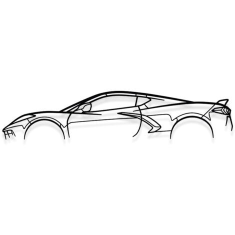 Dekory Décoration Murale Voiture Sportive 911 GT3 RS 992 en Métal Noir – Silhouette Minimaliste Style Industriel – Déco Murale Moderne pour Garage, Salon ou Bureau - 60 CM