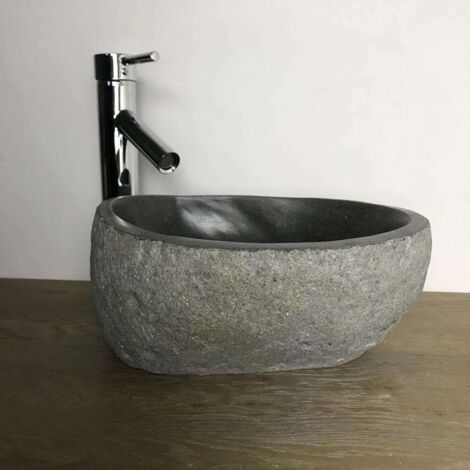 GALÉO - Vasque en Pierre à Poser 30cm  Design Épuré et Élégant - Installation Facile - Matériau Durable et Naturel - Idéal pour Salle de Bain