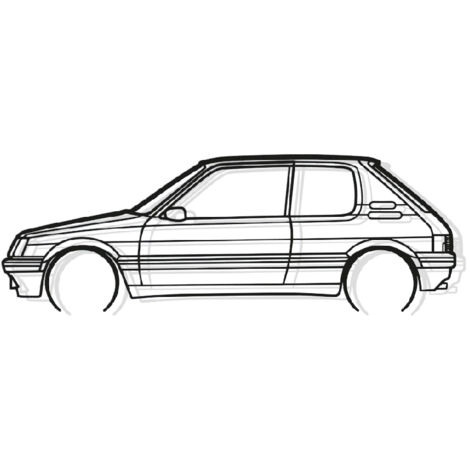 Plaque Murale Métal Saab 900 Cabrio 80cm - Décoration Silhouette Voiture Vintage