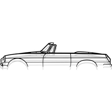 DÉCORATION MURALE EN MÉTAL - Silhouette de voiture - MG B Cabriolet 1970 - 100 CM