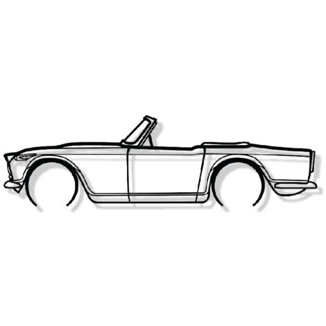 DÉCORATION MURALE EN MÉTAL - Silhouette de voiture - TR4A IRS - 120 CM