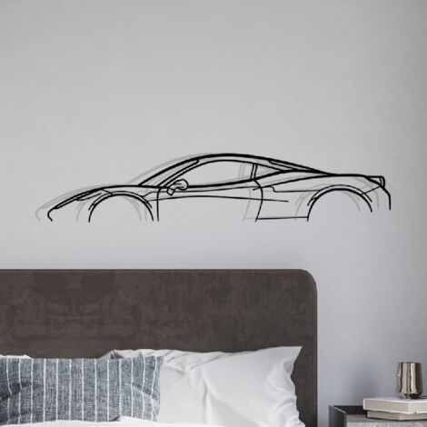 DÉCORATION MURALE EN MÉTAL - Silhouette de voiture - 458 Italia - 120 CM