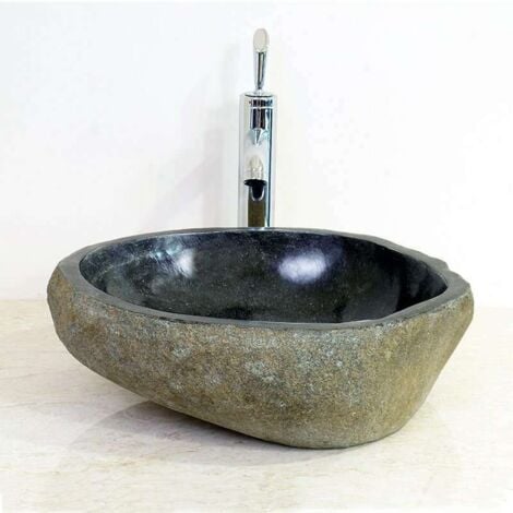 GALÉO - Vasque en Pierre à Poser 40cm - Design Épuré et Élégant - Installation Facile - Matériau Durable et Naturel - Idéal pour Salle de Bain