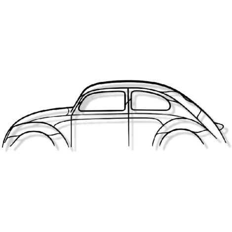 DÉCORATION MURALE EN MÉTAL - Silhouette de voiture - Cox - Coccinelle - 120 CM